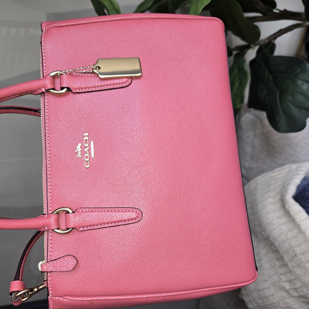 Coach Pink Leather Tote Bag